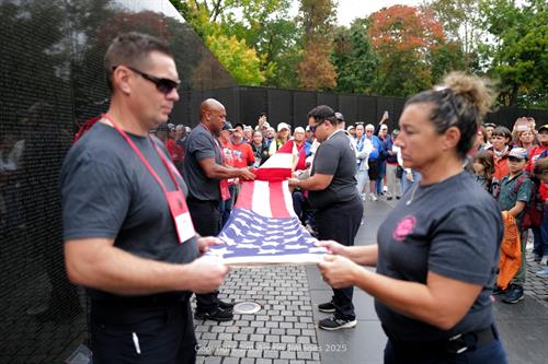 Mission XXIII - October 14, 2025 fold flag at Vietnam Wall