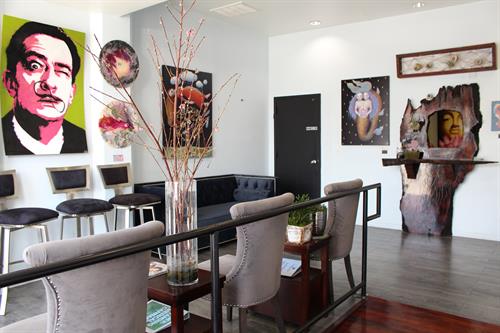 Relax in our sunny lobby and enjoy work by local artists and patients!