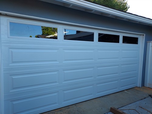 Long Panel White Garage Doors