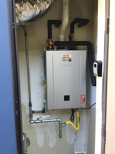 Noritz Tankless Water Heater Install and currently up to $2100 in Gas rebates & Tax credits save money on gas too. 