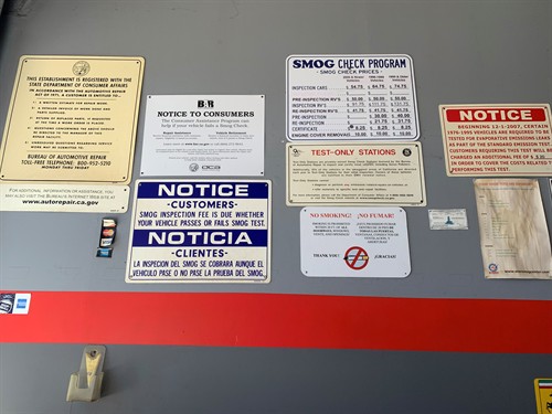 smog shop bar notices