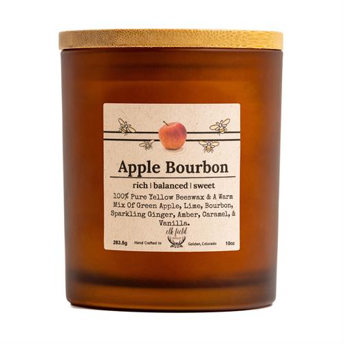 Apple Bourbon Beeswax Candle 10oz