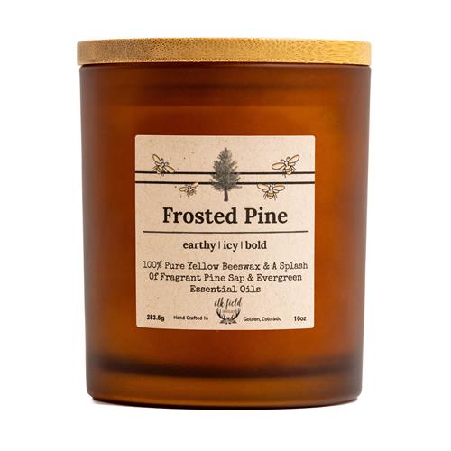 Frosted Pine Beeswax Candle 10oz