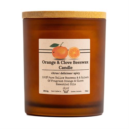 Orange & Clove Beeswax Candle 10oz