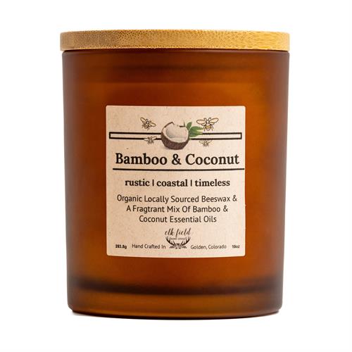 Bamboo & Coconut Beeswax Candle 10oz