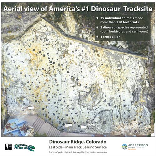 Main Tracksite at Dinosaur Ridge aerial view
