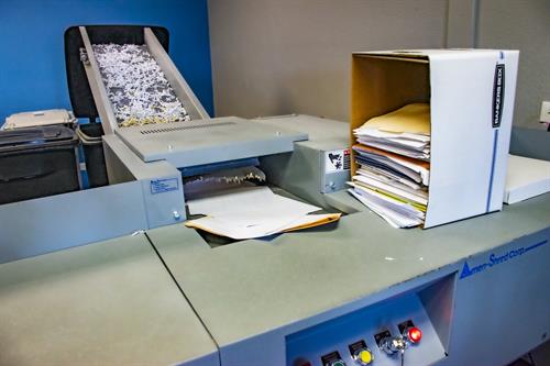 In-store witness and drop off document destruction