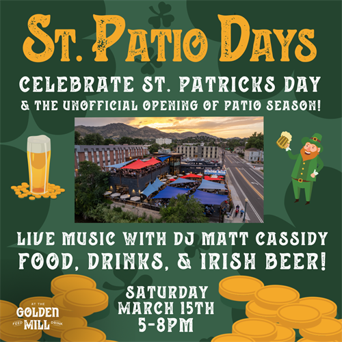 Join us for St. Patio Days on Saturday, March 15