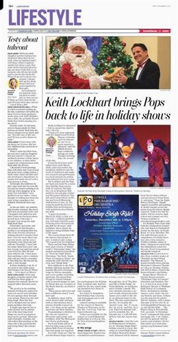 Holiday Sleigh Ride on the front page of Lifestyle Section Lowell Sun