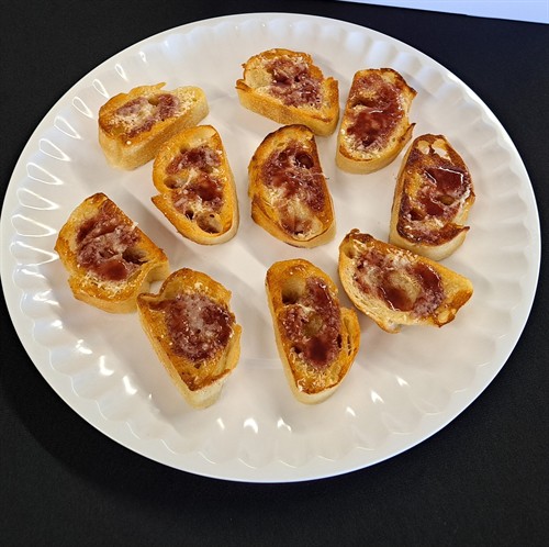 Raspberry Parmesan Crostini