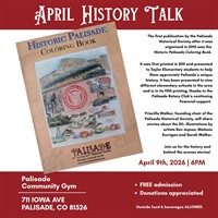 PRESS RELEASE: Palisade Historical Society April History Talk - History of the Historic Palisade Coloring Book & Behind the Scenes Stories