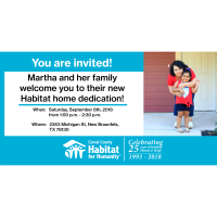 Martha's Habitat Home Dedication