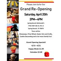 Spring Branch McDonald's Grand Re-Opening
