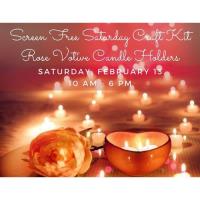 Screen Free Saturday Craft Kit for Adults and Teens.-Rose Votive Candle Holders