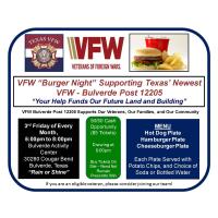 Burger Night Supporting VFW Bulverde Post 12205