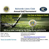 Bulverde Lions Club Annual Golf Tournament