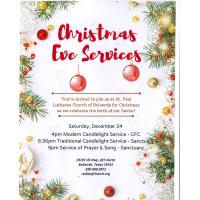 Christmas Eve Services at St Paul Lutheran