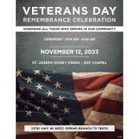 Veterans Day Remembrance Celebration at St Joseph Honey Creek