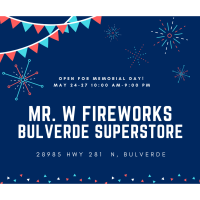 Mr. W Fireworks Bulverde Superstore Memorial Day Hours