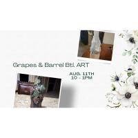 Grapes & Barrel Bottle Art