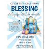 Blessing of the Backpacks for all Students, Teachers, & Administrators