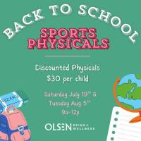 Back to School Sports Physicals