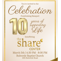 Celebration Fundraising Banquet 10 years of benefitting the Share Center