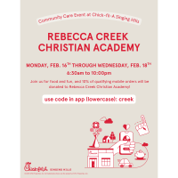 Rebecca Creek Christian Academy & Chick-fil-A Fundraiser