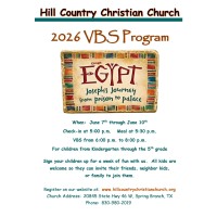 Hill Country Christian Church VBS 2026 Program