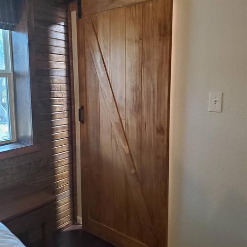New master bedroom barn doors on closet
