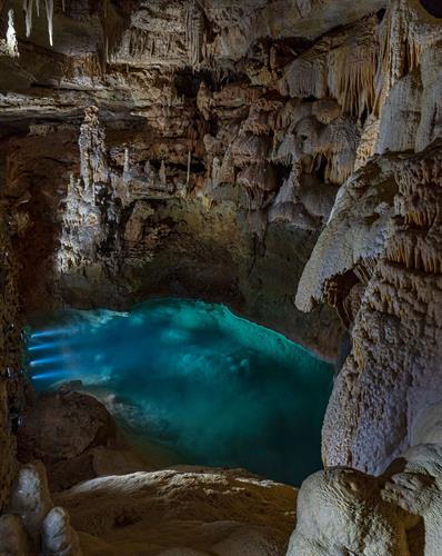 Emerald Lake in Discovery Passages at Natural Bridge Caverns