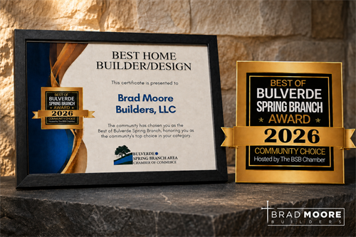 Voted Best Home Builder/Design in Bulverde Spring Branch for 2026