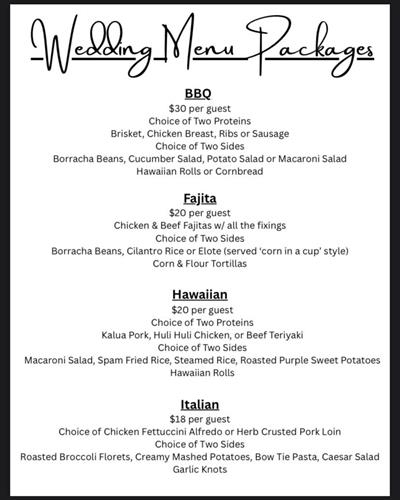 Wedding Menu