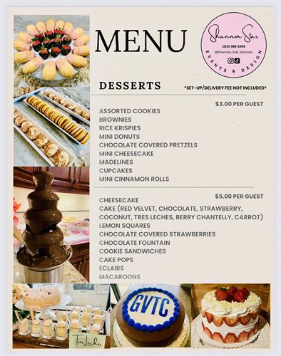 Dessert Menu