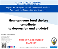 Free Webinar - An Integrative and Functional Medical Approach to Depression and Anxiety