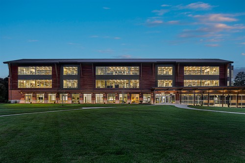 Upper School Building at twightlight