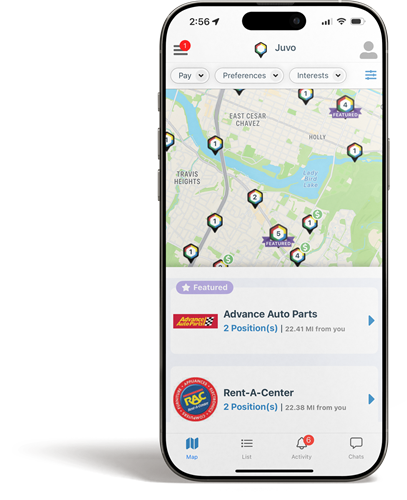 The Juvo Jobs 'Map' Feature The Juvo Jobs 'Map' Feature