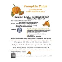 Pumpkin Patch 5K Run/Walk and Children's Race