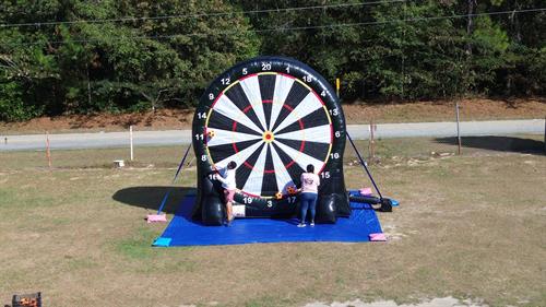 Soccer Dart Game with small projector screen on the back 
