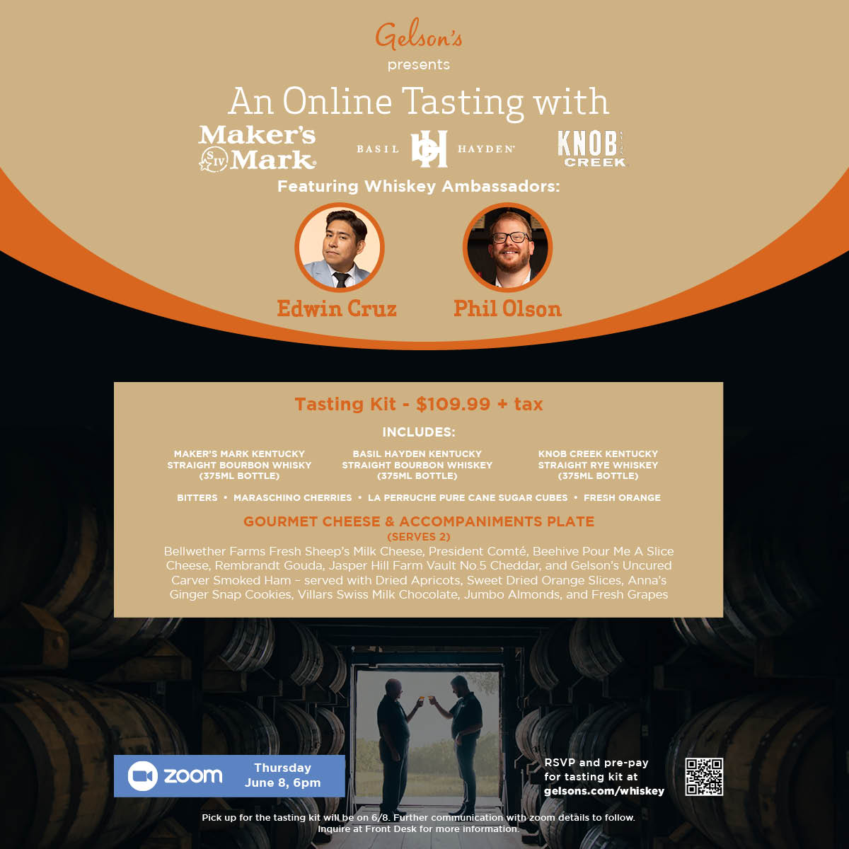 Gelson's Online Whiskey Tasting with Maker's Mark, Basil Hayden and