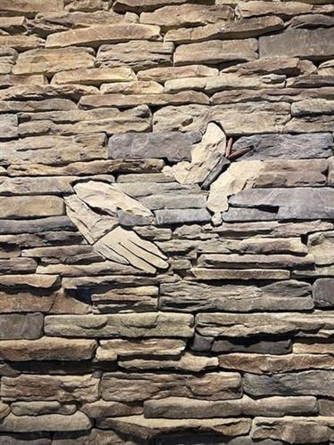 Fireplace in our chapel built by Marty and Dennis