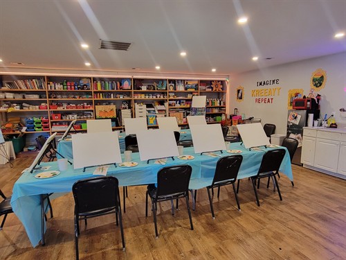 Set up for paint party