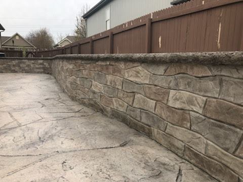 Custom Sitting Wall With Matching Patio
