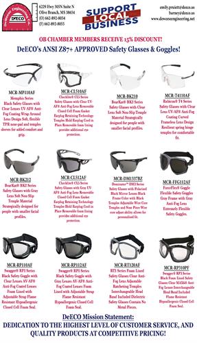 DeECO's ANSI Z87+ APPROVED Safety Glasses & Goggles!