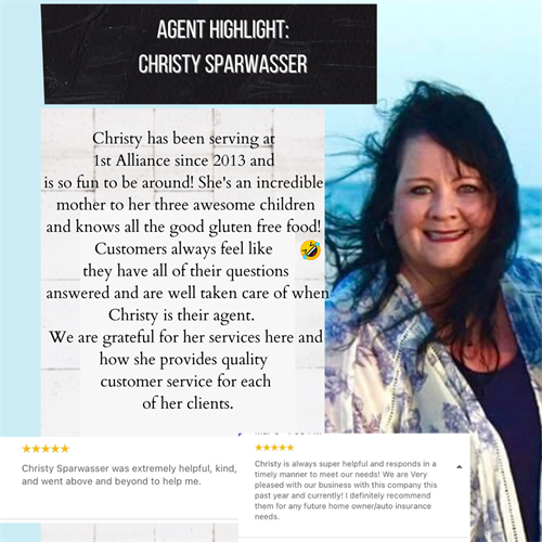 Christy is an awesome agent who has been serving with us for many years.  She loves to serve in the community as well.