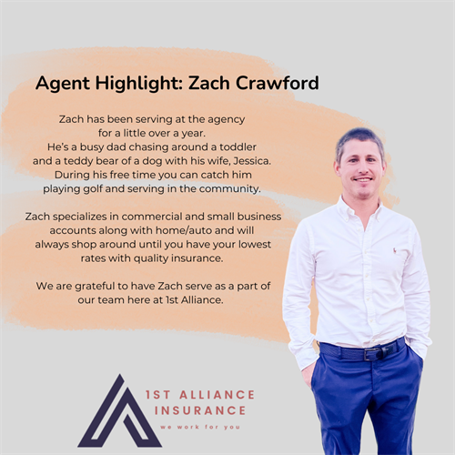 Zach Crawford has been serving with us for several years and writes personal and commercial lines.