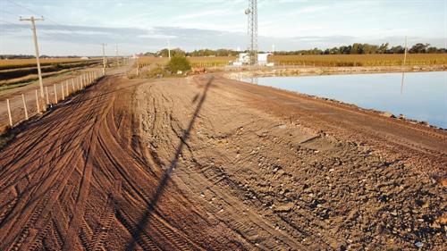 Sanitation pond banks ready for application 