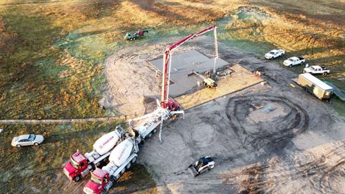 Concrete foundation poured
