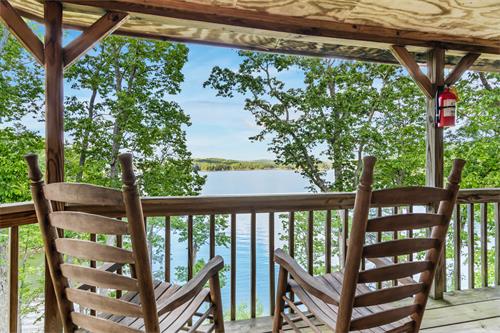 Beautiful lake view from covered porch