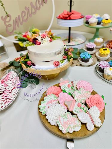 Custom Cake and Cookies - Floral Baby Shower